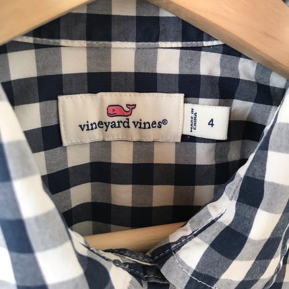 Vineyard Vines white and blue checkered top - Picture 3 of 11